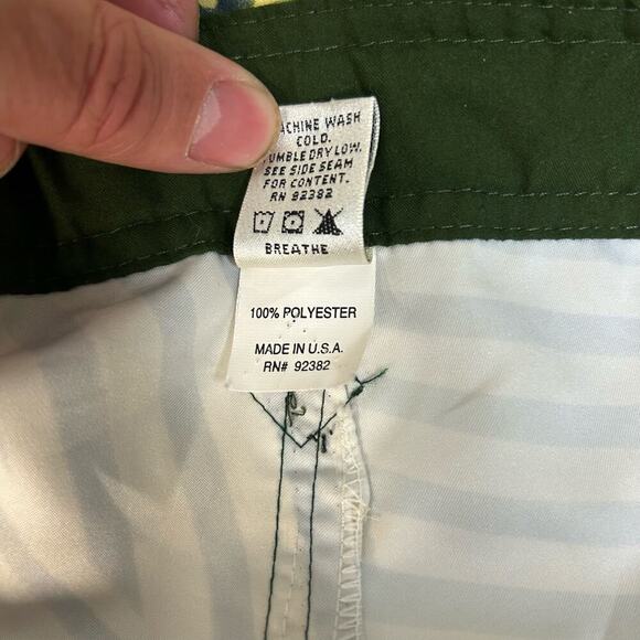 PrAna Retro Cropped Pants Activewear Yellow/Green Leaf Design Gorpcore size S - Picture 8 of 8